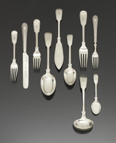 Appraisal: A matched silver Fiddle and Thread pattern table service of