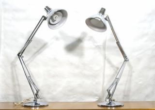 Appraisal: Pair Luxo Chrome Lamps Adjustable Desk Task L Pair Luxo