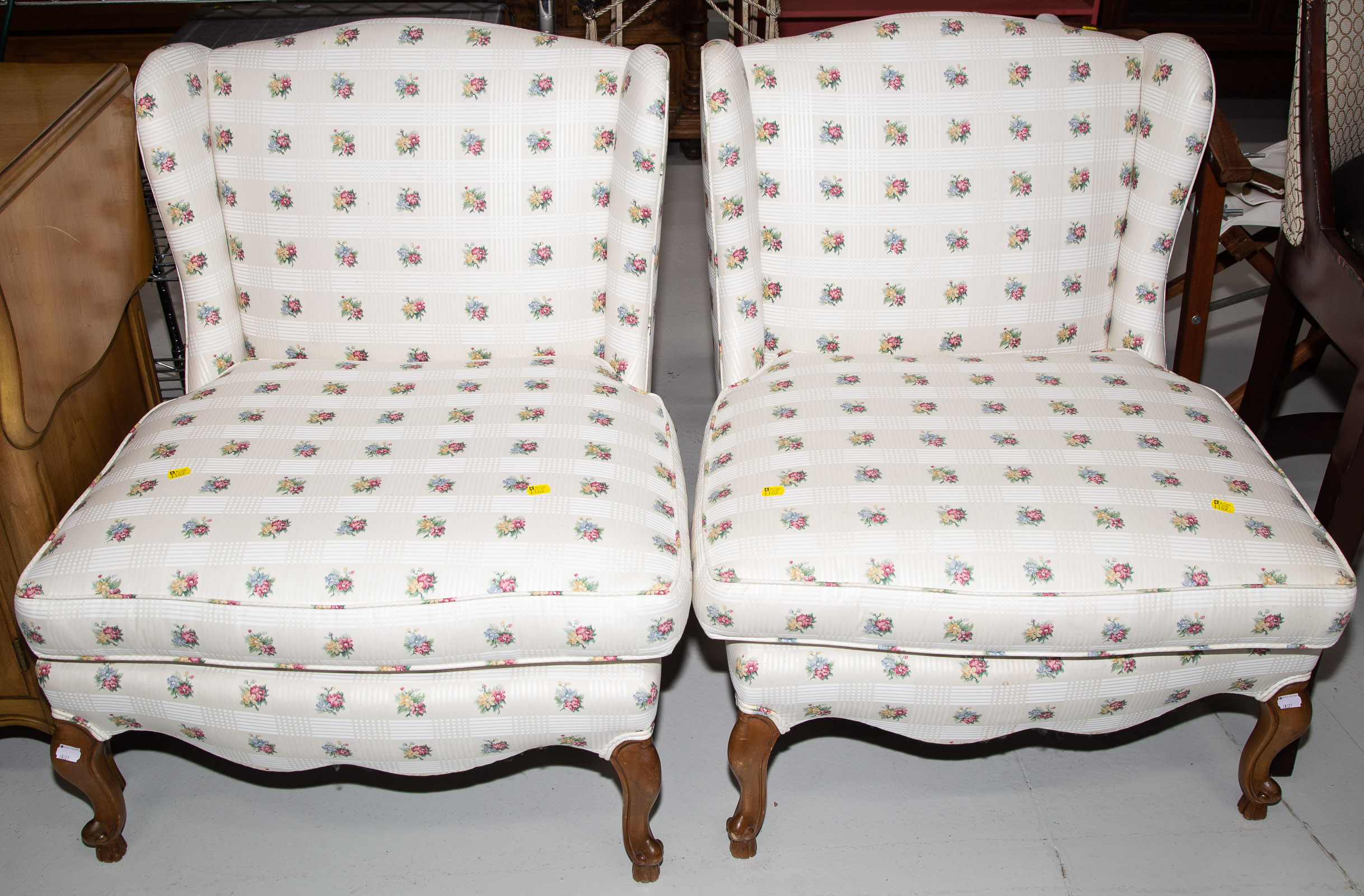 Appraisal: A PAIR OF LOUIS XV STYLE SLIPPER CHAIRS Later th