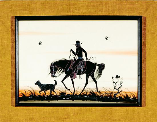 Appraisal: Jerry Lee Southwestern th century ON HORSEBACK gouache framed signed