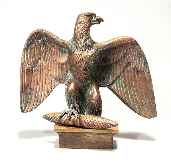 Appraisal: A French bronze standard eagle in First Empire style The