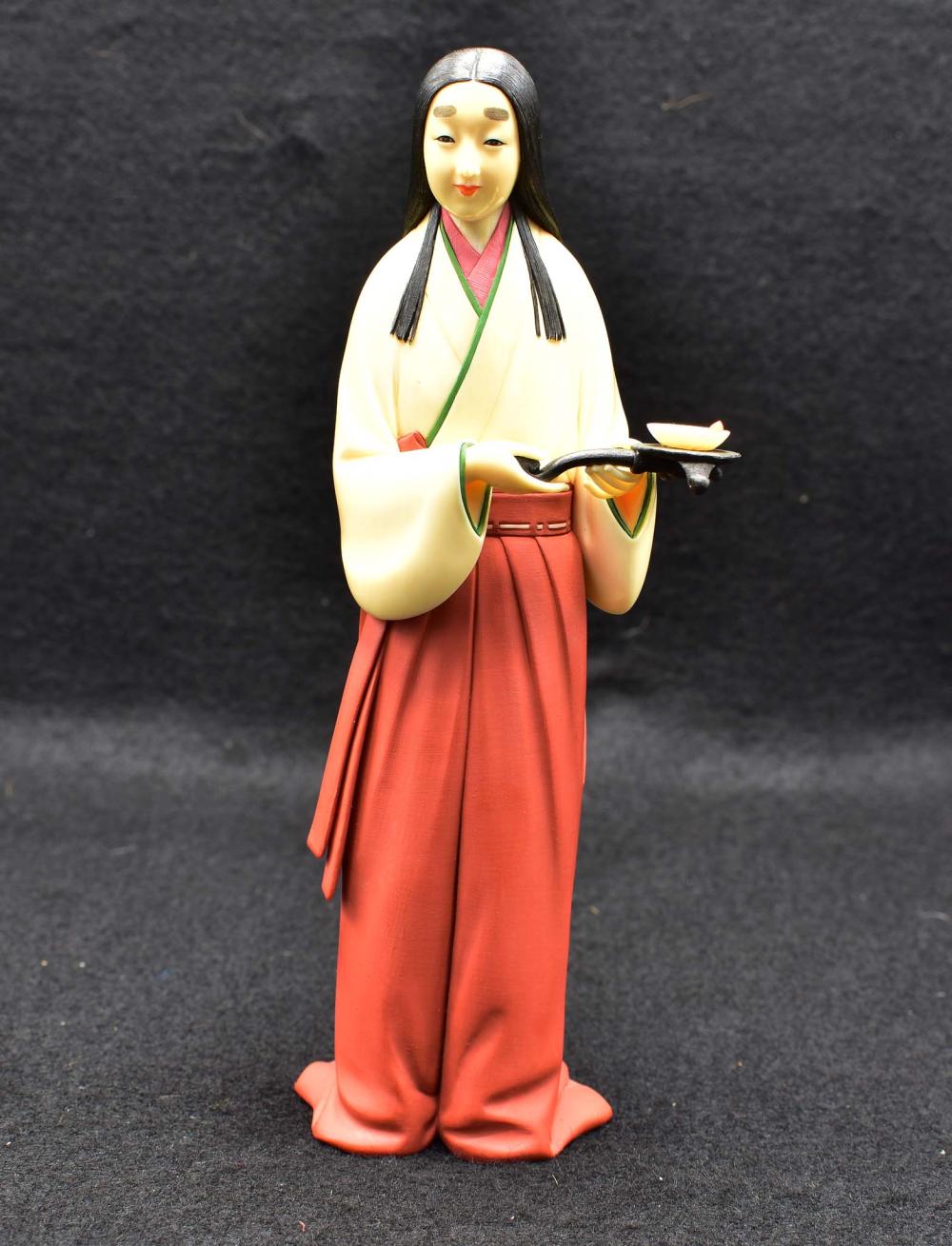 Appraisal: FINE JAPANESE POLYCHROME OKIMONO OF A SERVANT GIRLMeijj Period Her