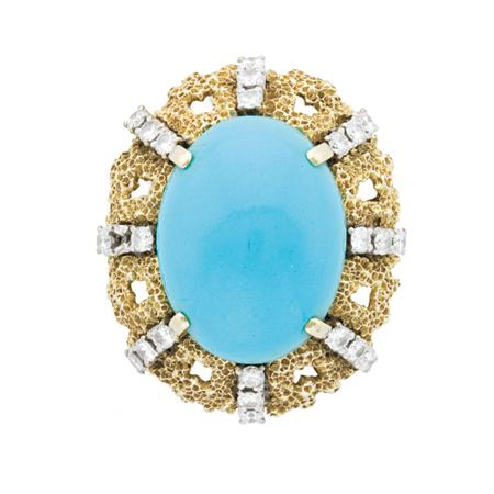 Appraisal: Gold Turquoise and Diamond Ring Estimate -