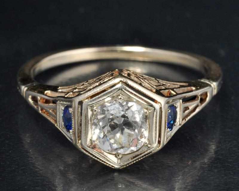 Appraisal: K Y Gold Diamond Sapphire Ring Description Diamond ct Sapphires