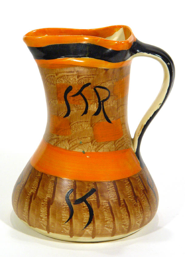 Appraisal: Art Deco Myott pottery jug hand painted with black and