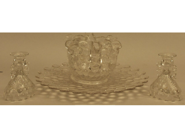 Appraisal: Collection of Westmoreland glass includes bowl platter and matching candlesticks