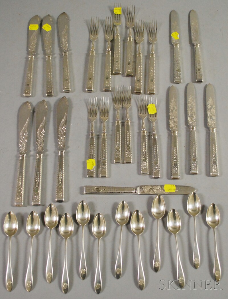 Appraisal: Small Group of Silver and Silver-plated Flatware twelve Gorham Mothers