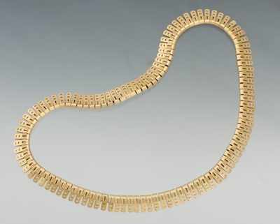 Appraisal: A Ladies' k Gold Fringe Necklace k yellow gold articulated