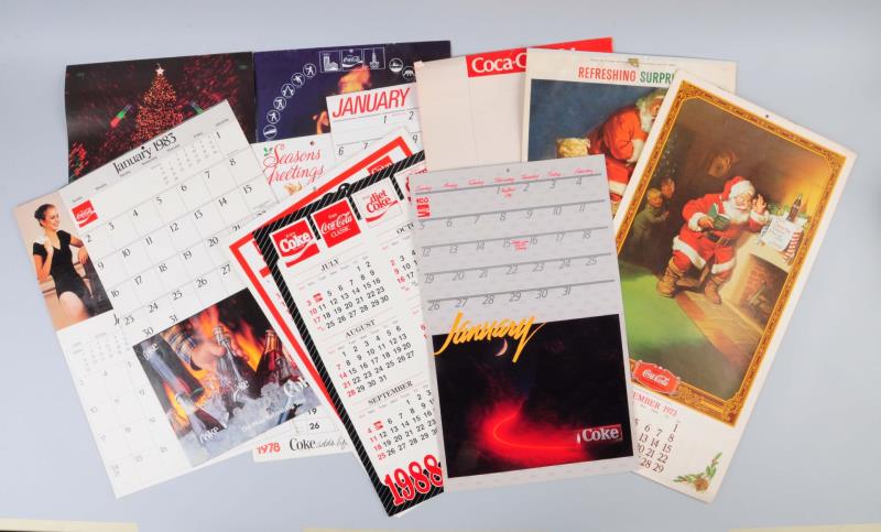 Appraisal: Large Lot Of Coca - Cola Calendars Includes calendars and