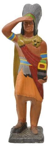 Appraisal: Cigar store Indian statue early th c multi-color plaster on