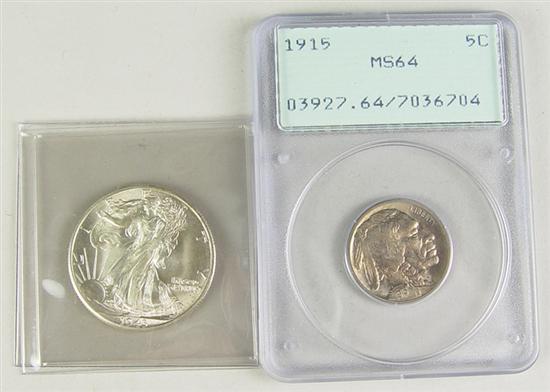 Appraisal: Buffalo Nickel In old PCGS holder graded MS Plus a