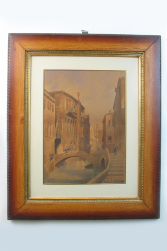 Appraisal: ALBERT NAEF Italian th th century Watercolor and gouache Canal