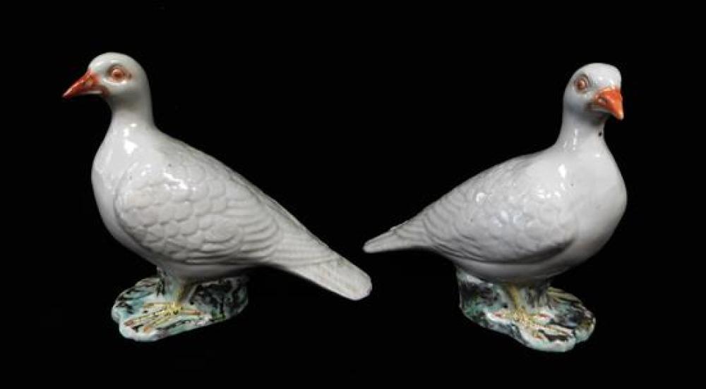 Appraisal: Pair of Chinese Export pigeons late th early th C