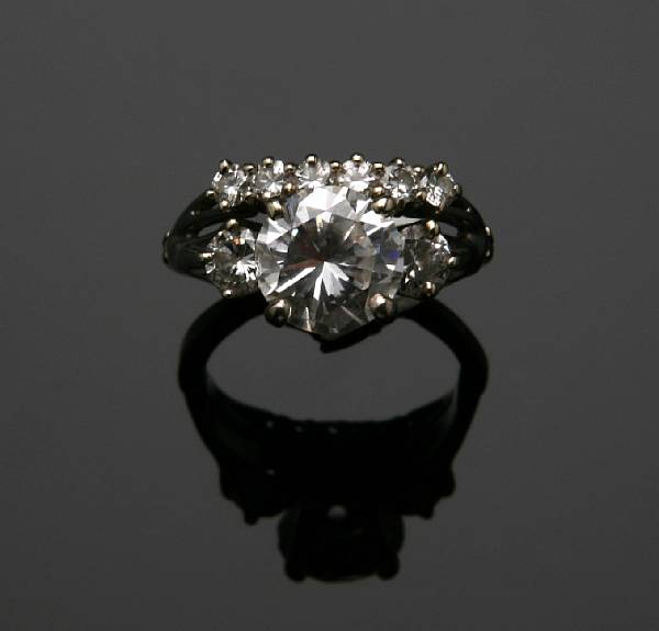 Appraisal: A CZ diamond and k white gold bridal set featuring