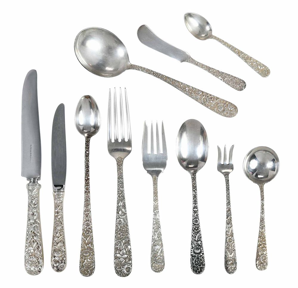 Appraisal: Kirk Repousse Sterling Flatware Pieces Baltimore Maryland th century including