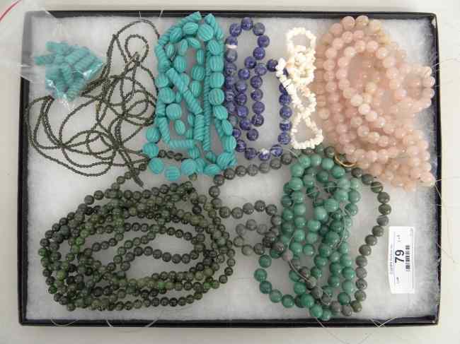 Appraisal: Lot misc stone necklaces