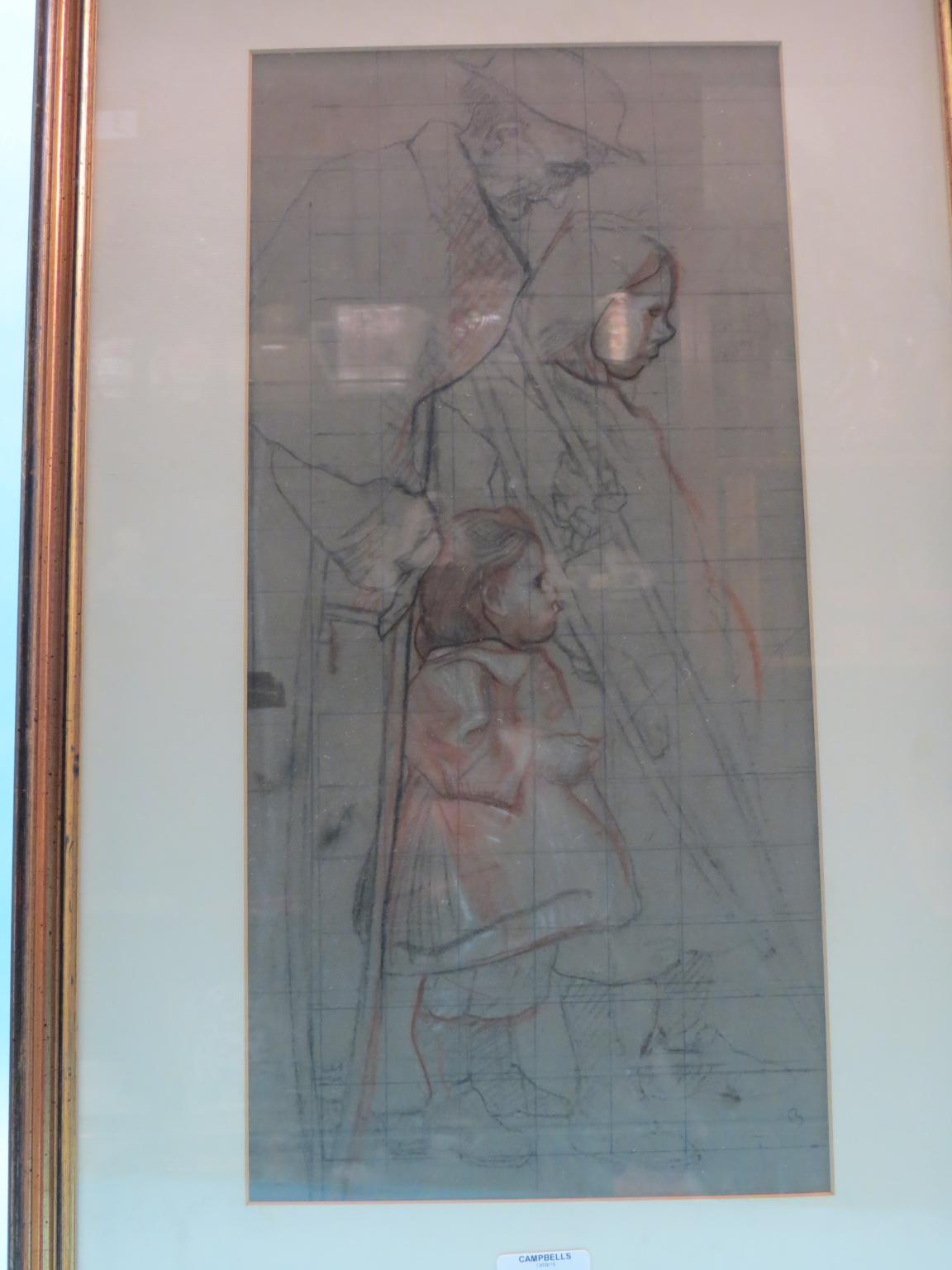 Appraisal: Sir Frank Brangwyn - - pencil and chalk study male