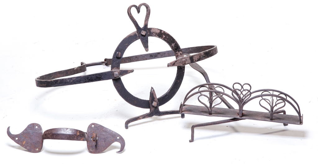 Appraisal: WROUGHT IRON POT HOLDER TOASTER DOOR LATCH Late th and