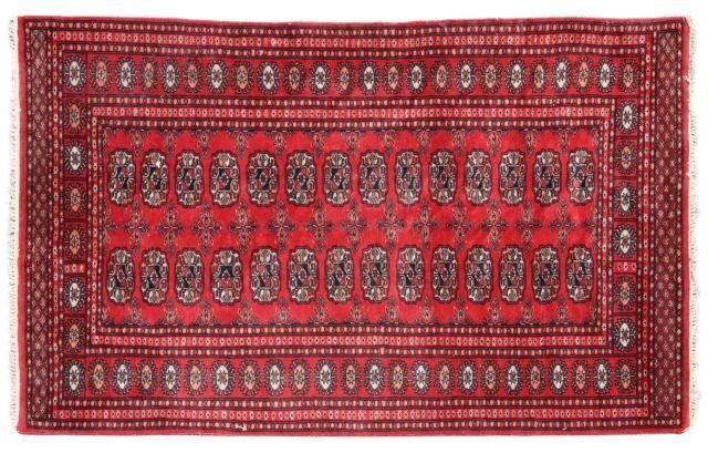 Appraisal: Hand-tied Pakistani Bokhara rug approx ' l ' w Provenance