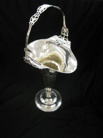 Appraisal: Whiting Sterling Silver Basket Vase an impressive tall engraved design