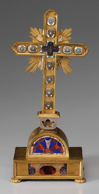 Appraisal: Gilt Cruciform Reliquary probably Italian second half th century monstrance