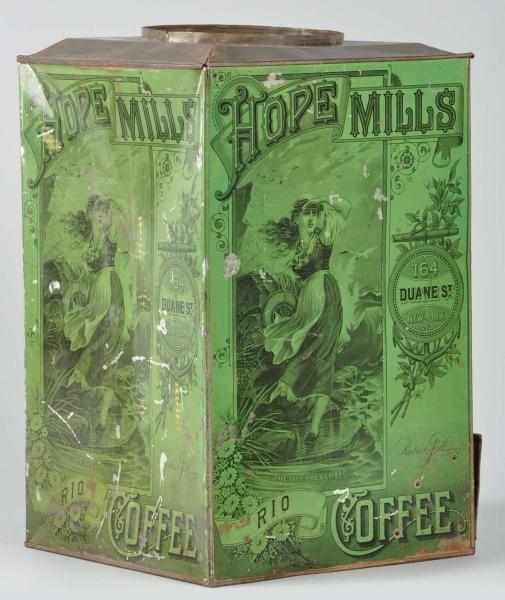 Appraisal: Early Hope Mills Coffee Bin Description Late s Beautiful image