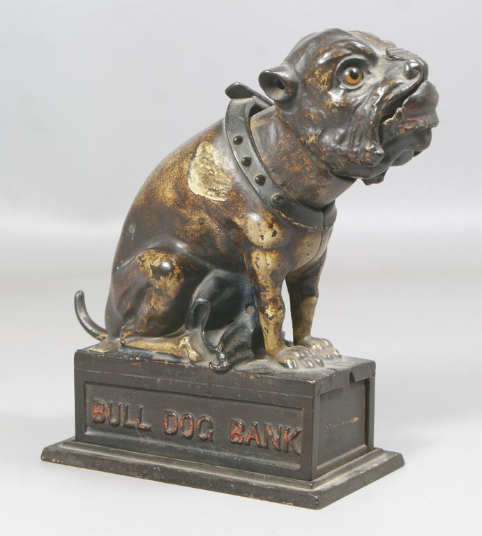 Appraisal: Cast iron Bulldog mechanical bank J E Stevens designed by