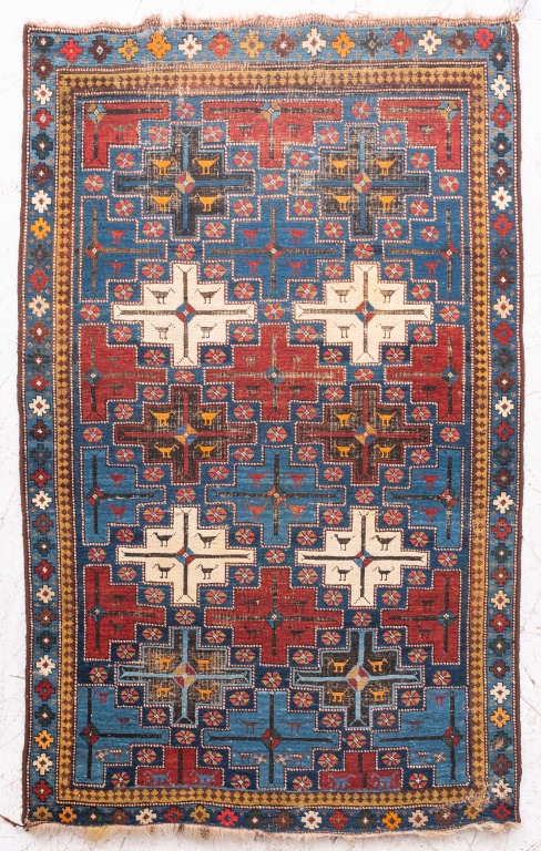 Appraisal: ANTIQUE TURKOMAN RUG ' X ' Antique Turkomen rug with