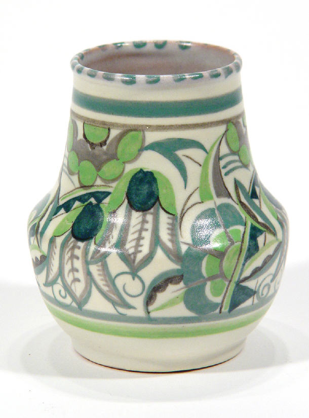 Appraisal: Poole Pottery Art Deco style vase hand painted with geometric