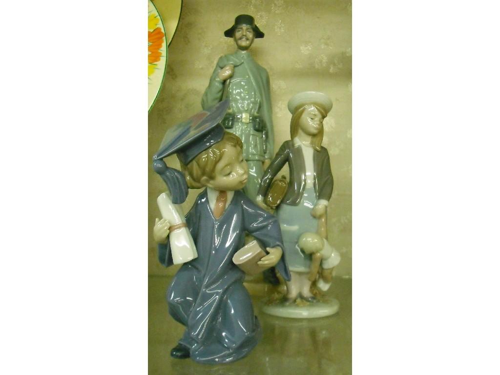 Appraisal: Three Lladro figures to include 'Going Forth' no a girl