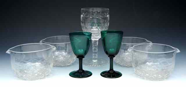 Appraisal: A SET OF FOUR GLASS FINGER BOWLS th Century two