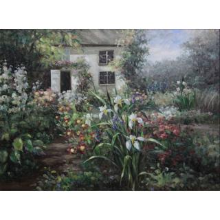 Appraisal: Contemporary Oil On Canvas Villa Garden Signed Passaro Good condition