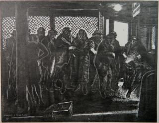 Appraisal: Donald Streeter wood engraving Donald Streeter American - - Night