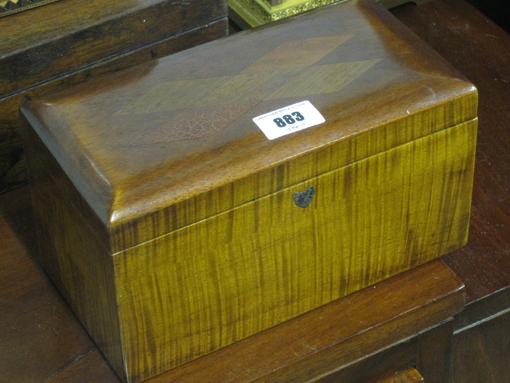 Appraisal: Inlaid mahogany tea caddy