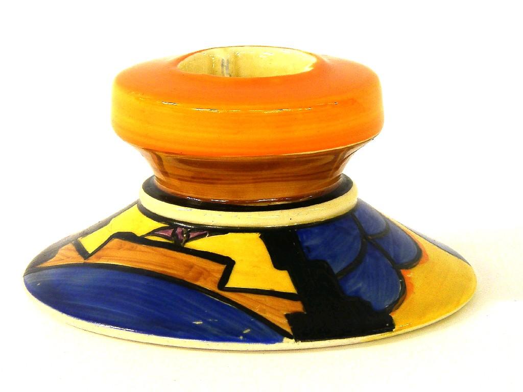 Appraisal: Clarice Cliff 'Sunray' Bizarre candlestick shape high