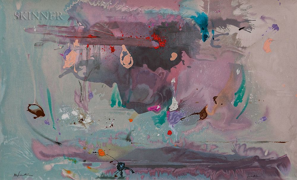 Appraisal: Helen Frankenthaler American - Grey Fireworks Helen Frankenthaler American -