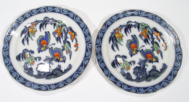 Appraisal: Pair of Losolware plates hand coloured and transfer printed with