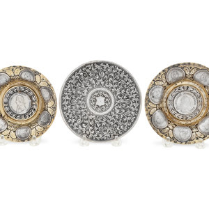 Appraisal: Three Continental Silver Dishes th th Century comprising a pair