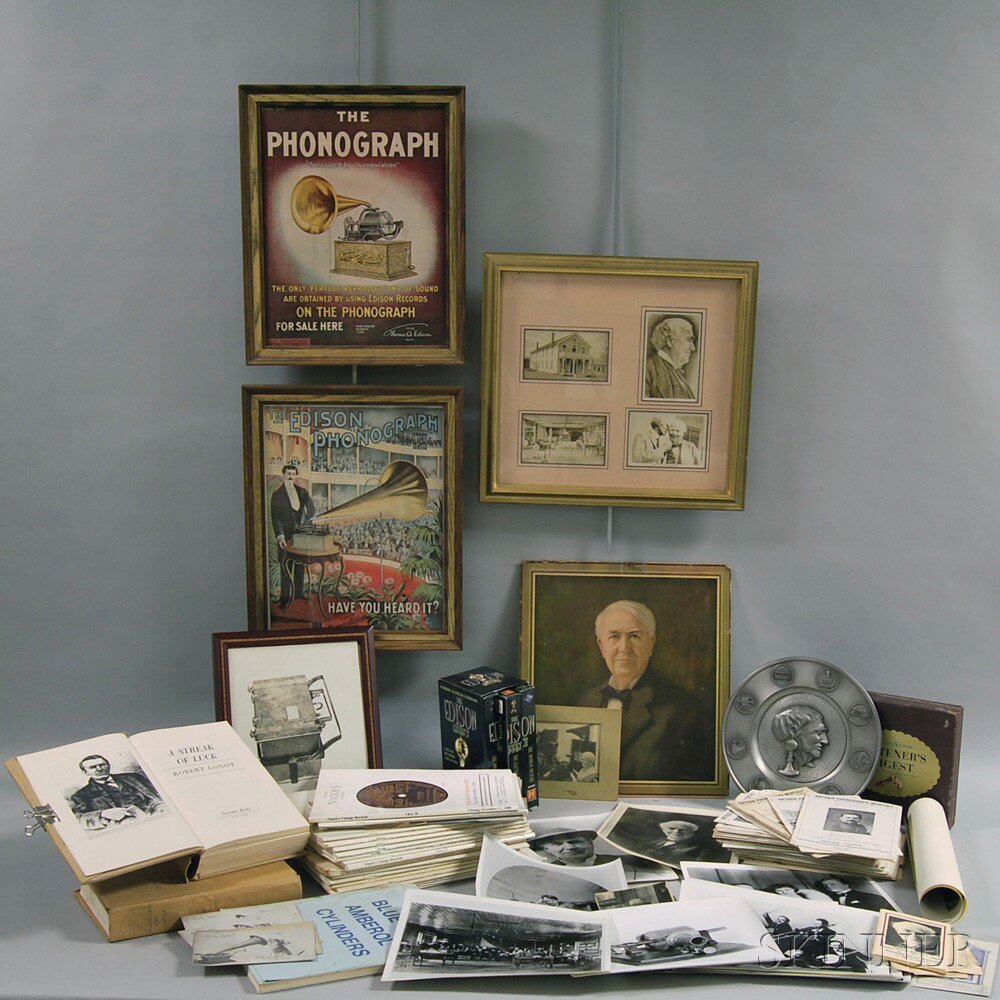 Appraisal: Small Collection of Thomas Edison-related Memorabilia and Ephemera including framed