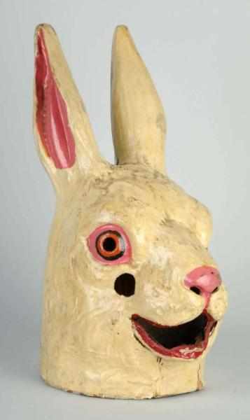 Appraisal: Early Figural Rabbit Head Parade Mask Description Great form styling