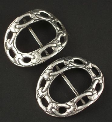 Appraisal: A pair of Georg Jensen silver shoe buckles model no