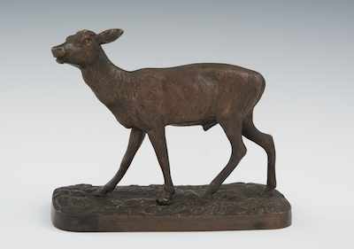 Appraisal: A Cast Bronze Figurine of a Deer The cast bronze