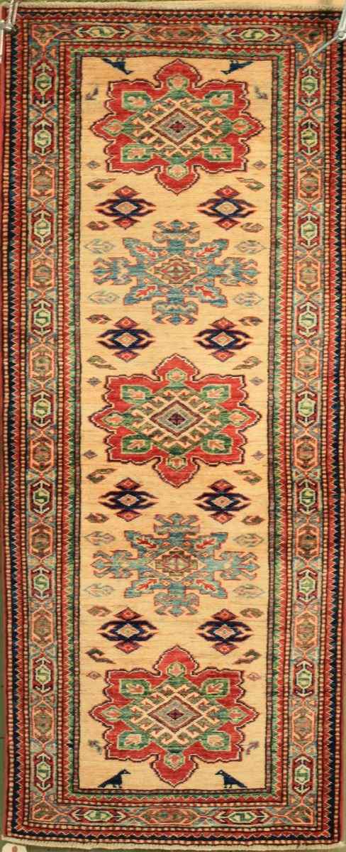 Appraisal: ORIENTAL RUG KAZAK DESIGN ' x ' '' Five geometric