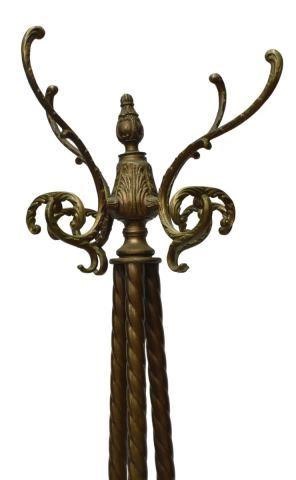 Appraisal: Italian gilt metal standing hall tree early th c four