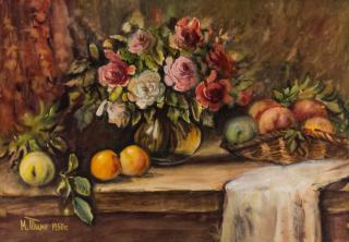 Appraisal: MARINA GEORGIEVNA TIME-BLOK RUSSIAN - Flowers and Fruit watercolor and