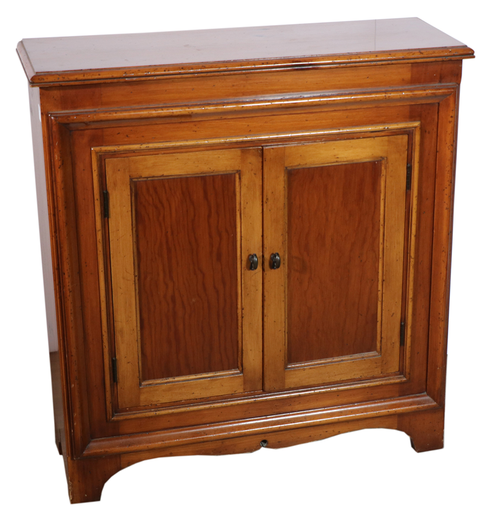 Appraisal: PINE TWO DOOR CUPBOARD Small pine two door cupboard on