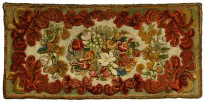 Appraisal: Finely sculpted Waldoboro rug bouquet of flowers fruit and vegetables