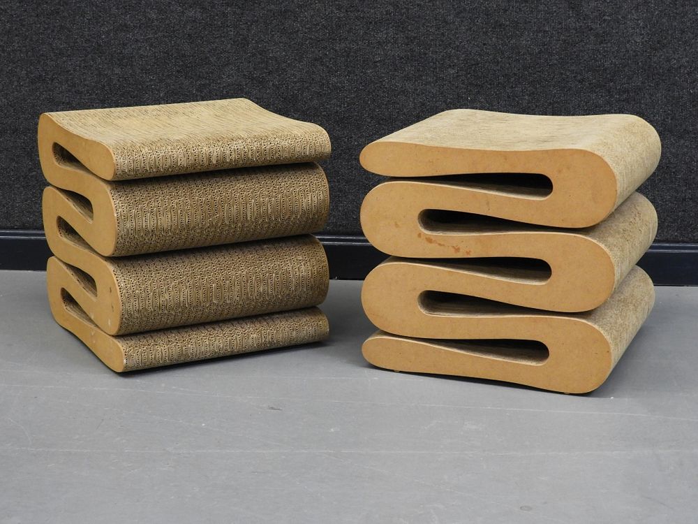 Appraisal: PR Frank O Gehry Wiggle Cardboard Stool Frank O Gehry