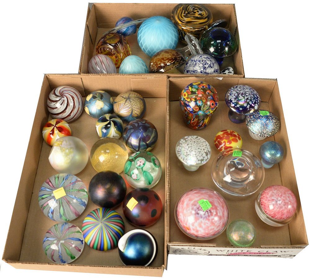 Appraisal: Group of Thirty-seven Assorted Glass Paperweights to include several in