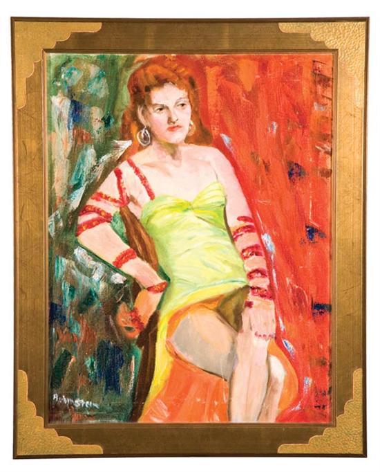 Appraisal: PORTRAIT OF A SHOWGIRL BY ABBY RUBENSTEIN AMERICA B Oil